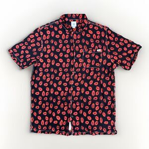 Vans Black Red Kiss Anaheim Factory Collection Archive Button-Up Men Shirt XL